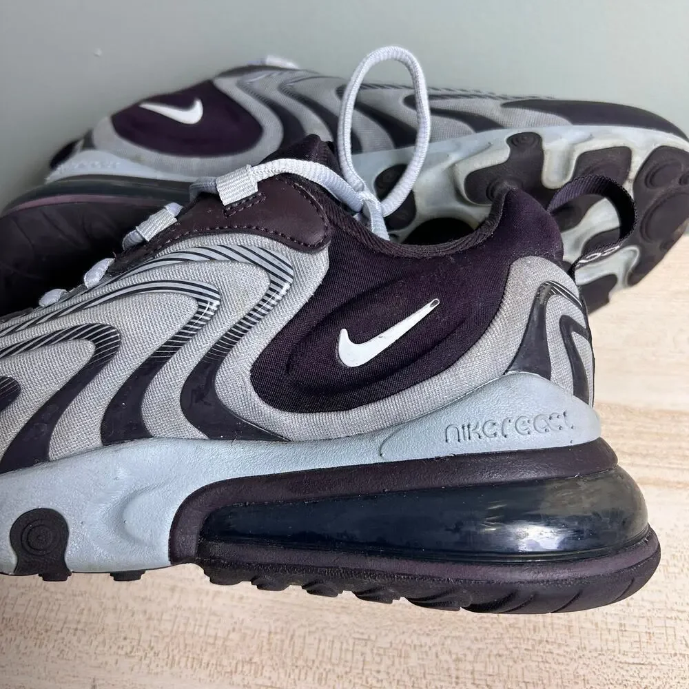 Nike Air Max 270 React ENG Sneakers Burgundy Grey Running Athletic Shoes sz 8.5